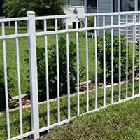 Bella Fence white aluminum flat top